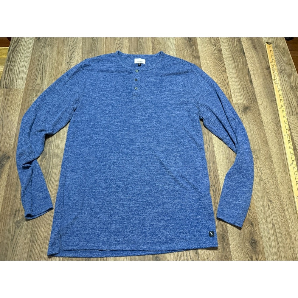 Civil Society Shirt Men's Size Large Blue Long Sleeve Shirt 1/4 Buttons